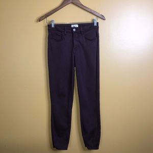 L’Agence Plum colored High-Rise Ankle Skinny Jeans